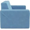 Dvivietė vaikiška sofa, mėlynos spalvos, minkštas pliušas