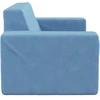 Dvivietė vaikiška sofa, mėlynos spalvos, minkštas pliušas