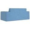 Dvivietė vaikiška sofa, mėlynos spalvos, minkštas pliušas