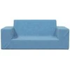 Dvivietė vaikiška sofa, mėlynos spalvos, minkštas pliušas