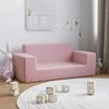 Dvivietė vaikiška sofa, rožinės spalvos, minkštas pliušas