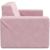 Dvivietė vaikiška sofa, rožinės spalvos, minkštas pliušas