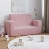 Dvivietė vaikiška sofa, rožinės spalvos, minkštas pliušas