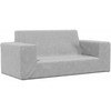 Dvivietė vaikiška sofa, šviesiai pilka, minkštas pliušas