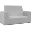 Dvivietė vaikiška sofa, šviesiai pilka, minkštas pliušas