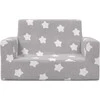 Dvivietė vaikiška sofa, šviesiai pilka, pliušas, su žvaigždėmis