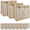 Džiuto rankinės su kišene 10 pcs 26 x 22 x 14 cm