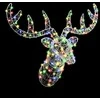 Elnių galva su 140 LED spalvingas 68 x 36,5 x 62,5 cm Akrilas