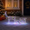 Elnių ir rogčių kalėdinė dekoracija LOVIISA 240 LED
