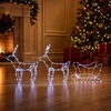 Šiaurės elnių ir rogučių kalėdinė dekoracija LOVIISA 240 LED