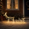 Elnių ir rogčių kalėdinė dekoracija LOVIISA 240 LED Šilta balta
