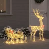 Elnių tempimo roges 200 LED Šilta balta 70 x 26 x 129 cm PET