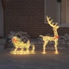 Elnių tempimo roges 200 LED Šilta balta 70 x 26 x 129 cm PET