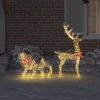 Elnių tempimo roges 200 LED Šilta balta 70 x 26 x 129 cm PET