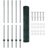 Euro tvoros su stulpu 10 x 1,4 m PVC dengtas plienas Žalia