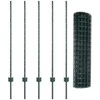 Euro tvoros su stulpu 10 x 1,2 m PVC dengtas plienas Žalia