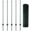 Euro tvoros su stulpu 10 x 1,2 m PVC dengtas plienas Žalia