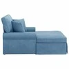 Sofa Faina su sijonu su pagalve 3 pcs Mėlyna Kordūrinis audinys