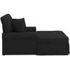 Sofa Faina su sijonu su pagalve su pagalve 3 pcs Juodas audinys