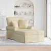 Sofa Faina su sijonu su pagalve su pagalve 3 pcs Kreminė audinys
