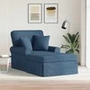 Sofa Faina su sijonu su pagalve su pagalve 3 pcs Mėlyna audinys