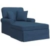 Sofa Faina su sijonu su pagalve su pagalve 3 pcs Mėlyna audinys