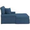 Sofa Faina su sijonu su pagalve su pagalve 3 pcs Mėlyna audinys