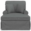Sofa Faina su sijonu su pagalve 3 pcs Tamsiai pilka audinys