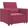 Fotelis Ištraukiamas sofa-lova vienvietis Vyno raudonumo Aksomas