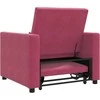 Fotelis Ištraukiamas sofa-lova vienvietis Vyno raudonumo Aksomas