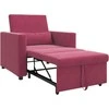 Fotelis Ištraukiamas sofa-lova vienvietis Vyno raudonumo Aksomas