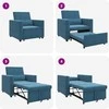 Ištraukiamas sofa-lova vienvietis su ratais Mėlyna Aksomas