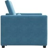 Fotelis Ištraukiamas sofa-lova vienvietis su ratais Mėlyna Aksomas