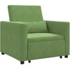 Fotelis Ištraukiamas sofa-lova vienvietis Šviesiai žalia Aksomas