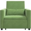 Fotelis Ištraukiamas sofa-lova vienvietis Šviesiai žalia Aksomas