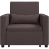 Fotelis Ištraukiamas sofa-lova vienvietis Tamsiai ruda 90 x 165 x 87 cm