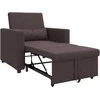 Fotelis Ištraukiamas sofa-lova vienvietis Tamsiai ruda 90 x 165 x 87 cm