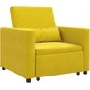 Fotelis Ištraukiamas sofa-lova vienvietis su ratais Geltona Aksomas