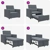 Fotelis Ištraukiamas sofa-lova vienvietis Tamsiai pilka Aksomas