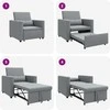 Fotelis Ištraukiamas sofa-lova vienvietis Šviesiai pilka audinys