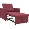 Fotelis Ištraukiamas sofa-lova vienvietis Vyno raudonumo audinys