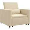 Fotelis Ištraukiamas sofa-lova vienvietis Kreminė 90 x 165 x 87 cm
