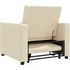 Fotelis Ištraukiamas sofa-lova vienvietis Kreminė 90 x 165 x 87 cm
