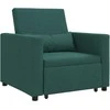 Fotelis Ištraukiamas sofa-lova vienvietis su ratu Tamsiai žalia audinys