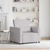 Fotelis Ištraukiamas sofa-lova vienvietis su ratais Debesų pilka