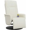 Fotelis Atlošiama msažinė kėdė su pakoja, kreminė, dirbtinė oda