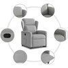 Fotelis Atsistojantis atlošiamas krėslas, pilkos spalvos, audinys