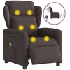 Fotelis Elektrinis atlošiamas masažinis krėslas, tamsiai rudas, audinys
