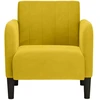 Fotelis Sofa-kėdė su porankiais, geltona, 54 cm, aksomas