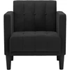 Fotelis Sofa-kėdė su porankiais, juoda, 53 cm, aksominė
